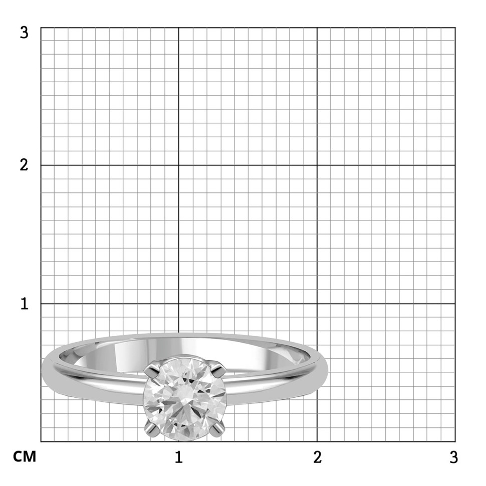 Помолвочное кольцо из белого золота с бриллиантом 