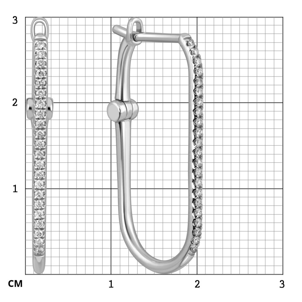 Серьги из белого золота с бриллиантами (057791)