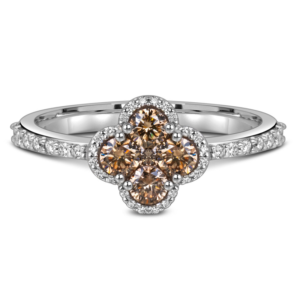 Кольцо из белого золота с бриллиантами (060547)