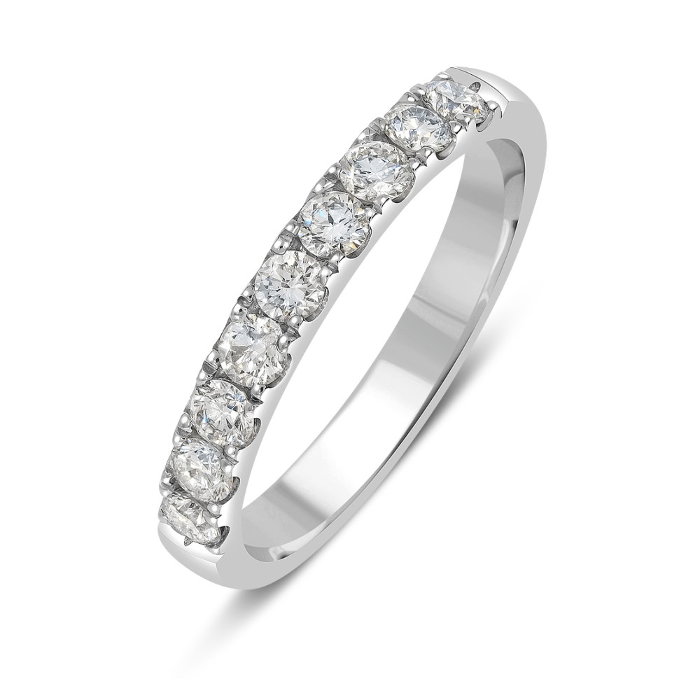 Обручальное кольцо из белого золота с бриллиантами (044930)