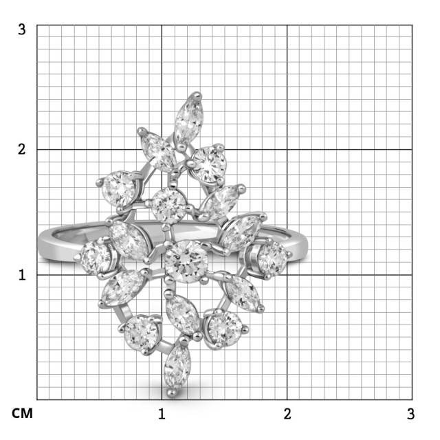Кольцо из белого золота с бриллиантами (051634)