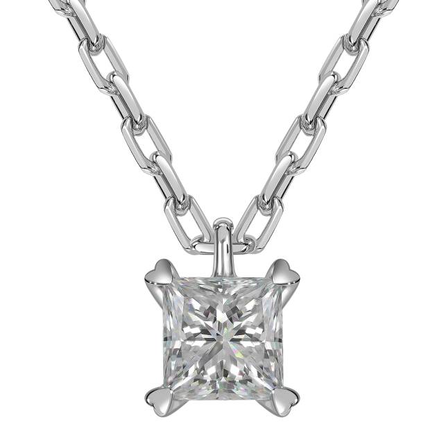 Колье из белого золота с бриллиантом (062915)