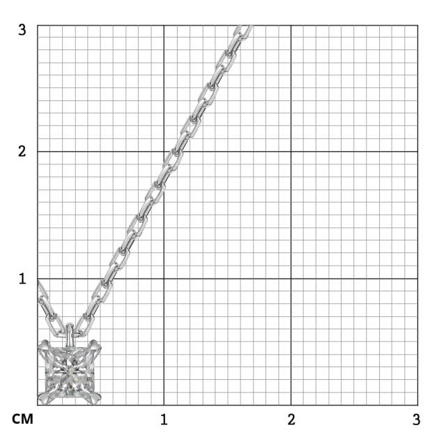Колье из белого золота с бриллиантом (062915)
