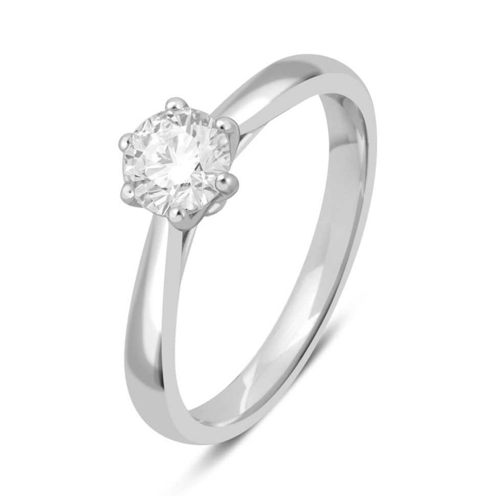 Помолвочное  кольцо из белого золота с бриллиантом (042381)