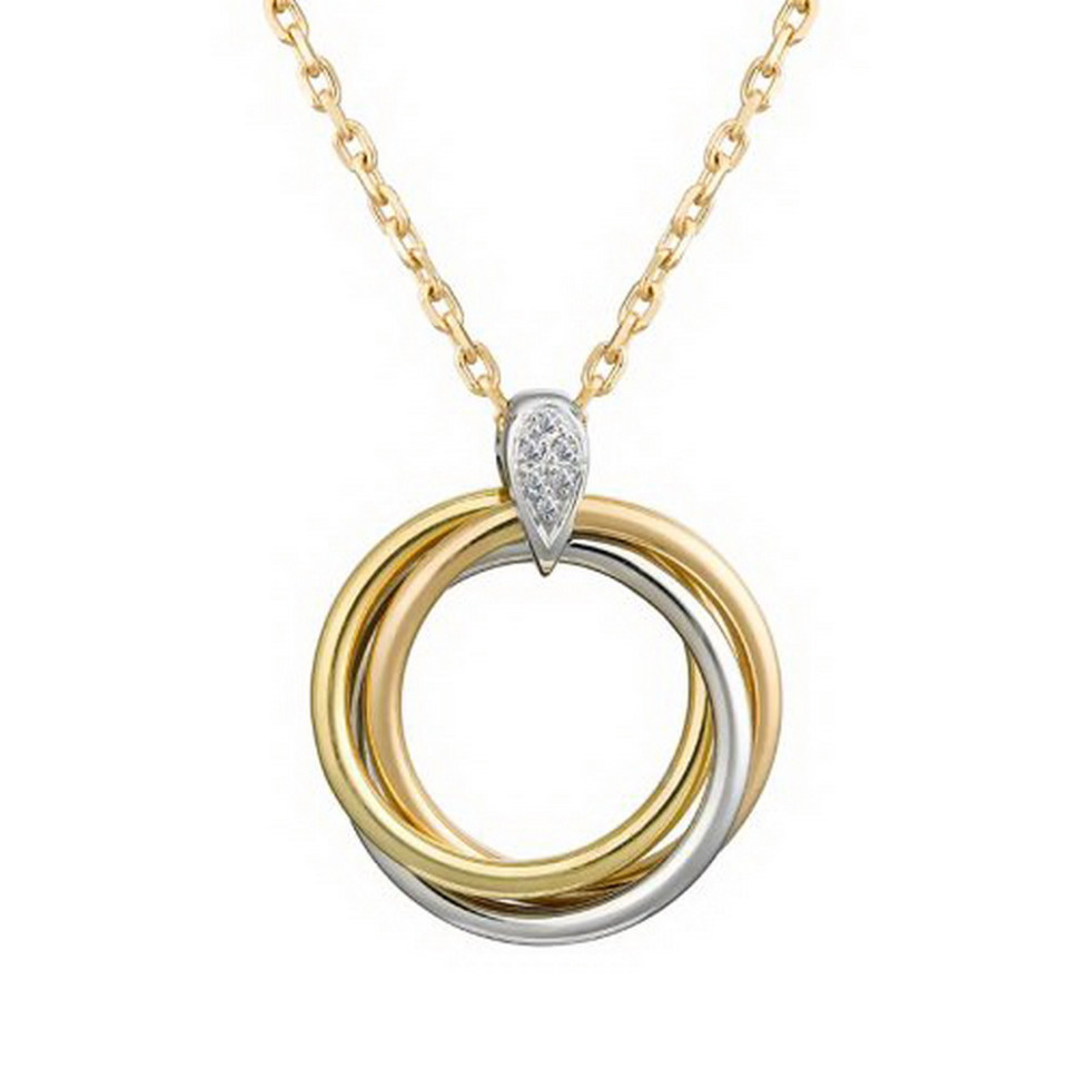 Колье из комбинированного золота с бриллиантами (034640)