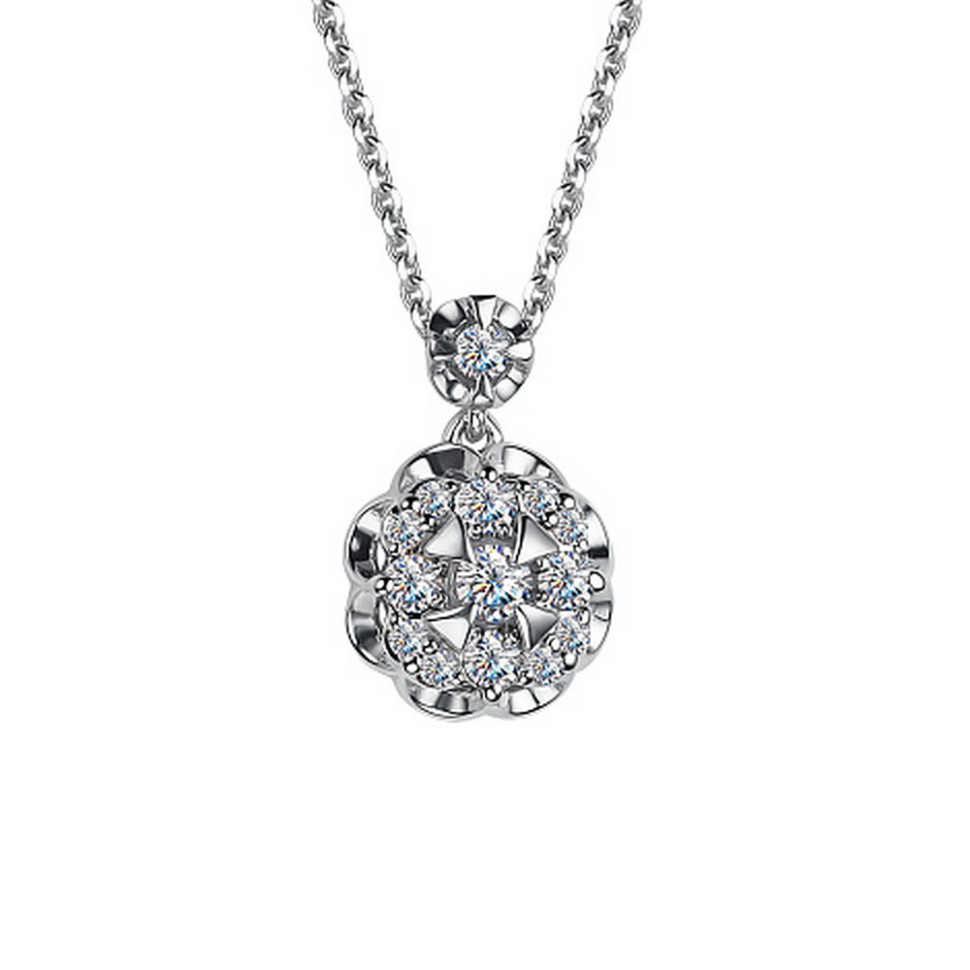 Колье из белого золота с бриллиантами (048749)