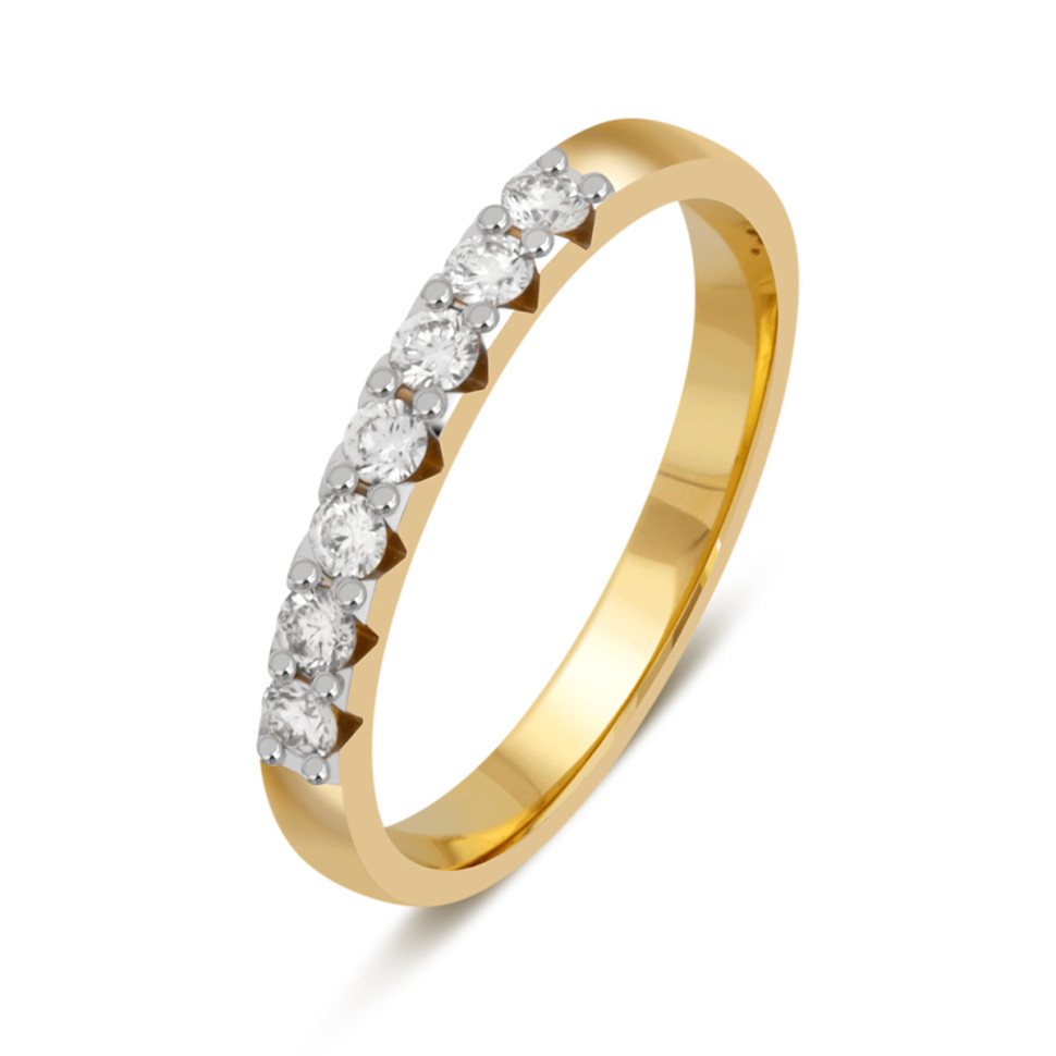 Обручальное кольцо из жёлтого золота с бриллиантами (035783)