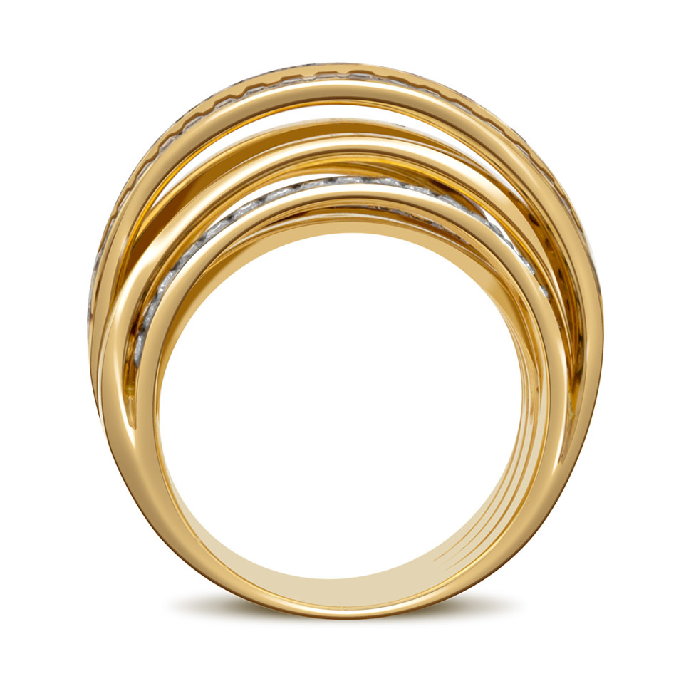 Кольцо из жёлтого золота с бриллиантами (025737)