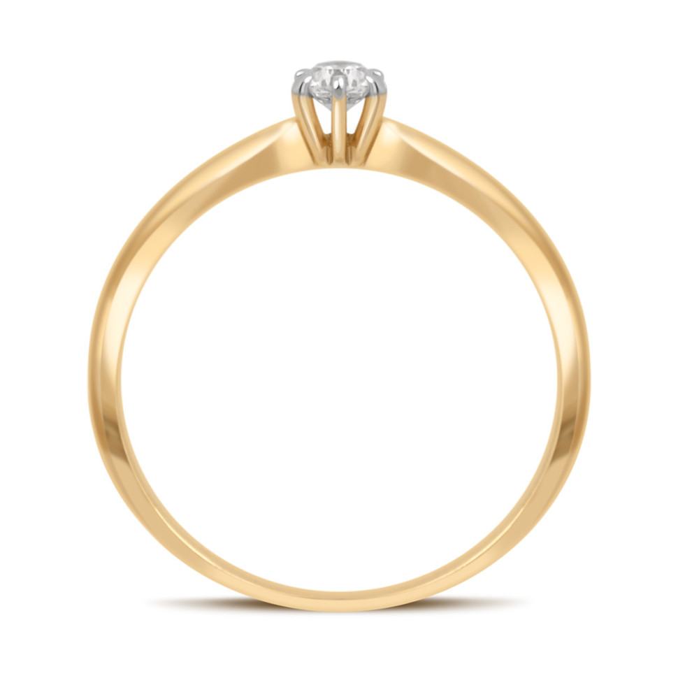 Помолвочное кольцо из жёлтого золота с бриллиантом (032739)