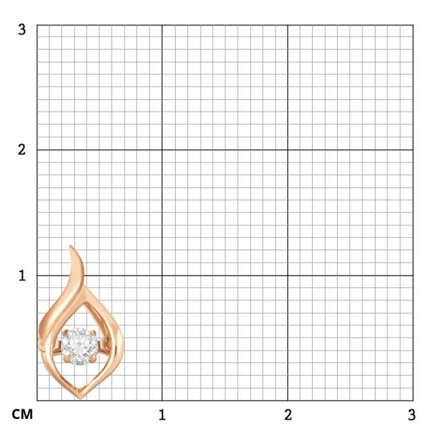 Кулон из красного золота с "плавающим" бриллиантом (041296)