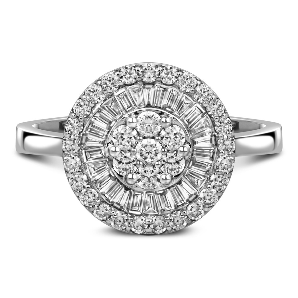 Кольцо из белого золота с бриллиантами (055940)