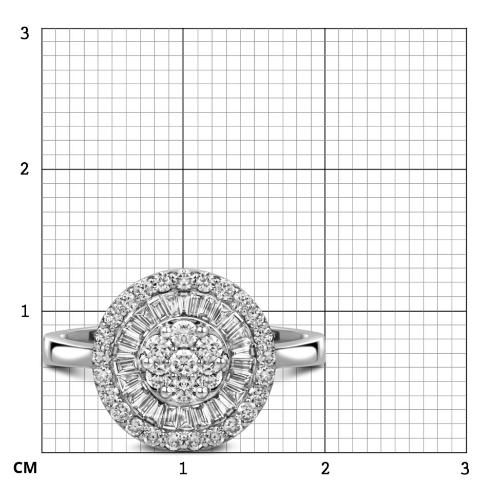 Кольцо из белого золота с бриллиантами (055940)