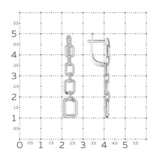 Серьги из белого золота с бриллиантами (061309)