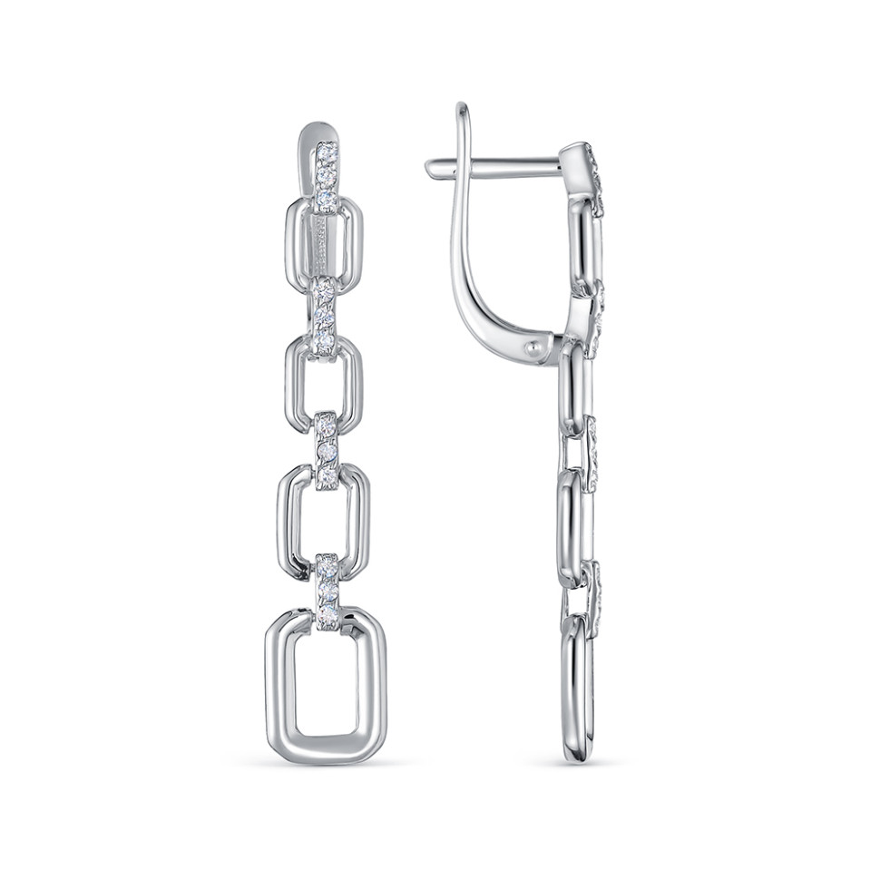 Серьги из белого золота с бриллиантами (061309)