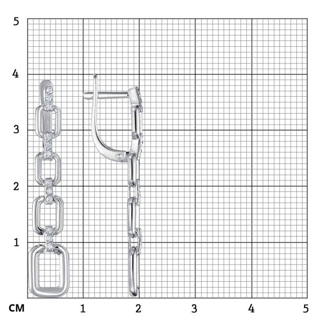 Серьги из белого золота с бриллиантами (061309)