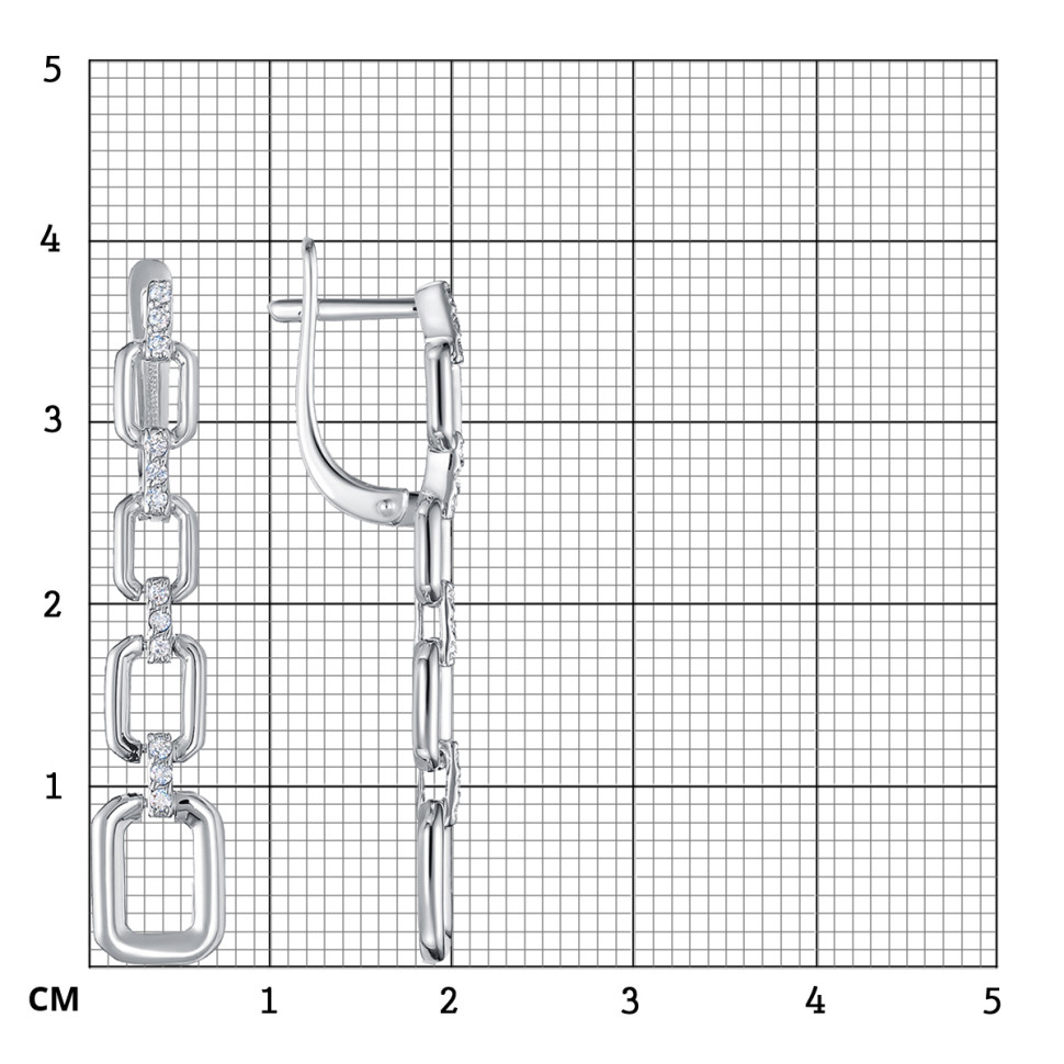 Серьги из белого золота с бриллиантами (061309)