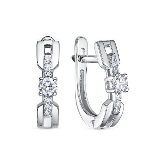 Серьги из белого золота с бриллиантами (061103)