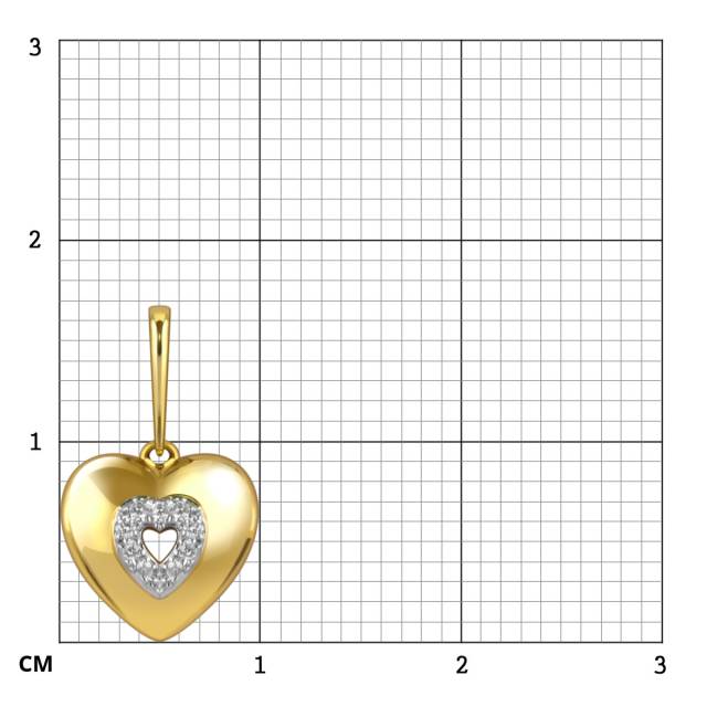 Кулон из жёлтого золота с бриллиантами (048849)