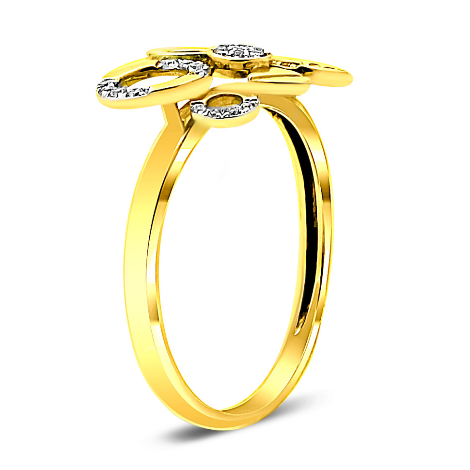 Кольцо из жёлтого золота с бриллиантами (021026)