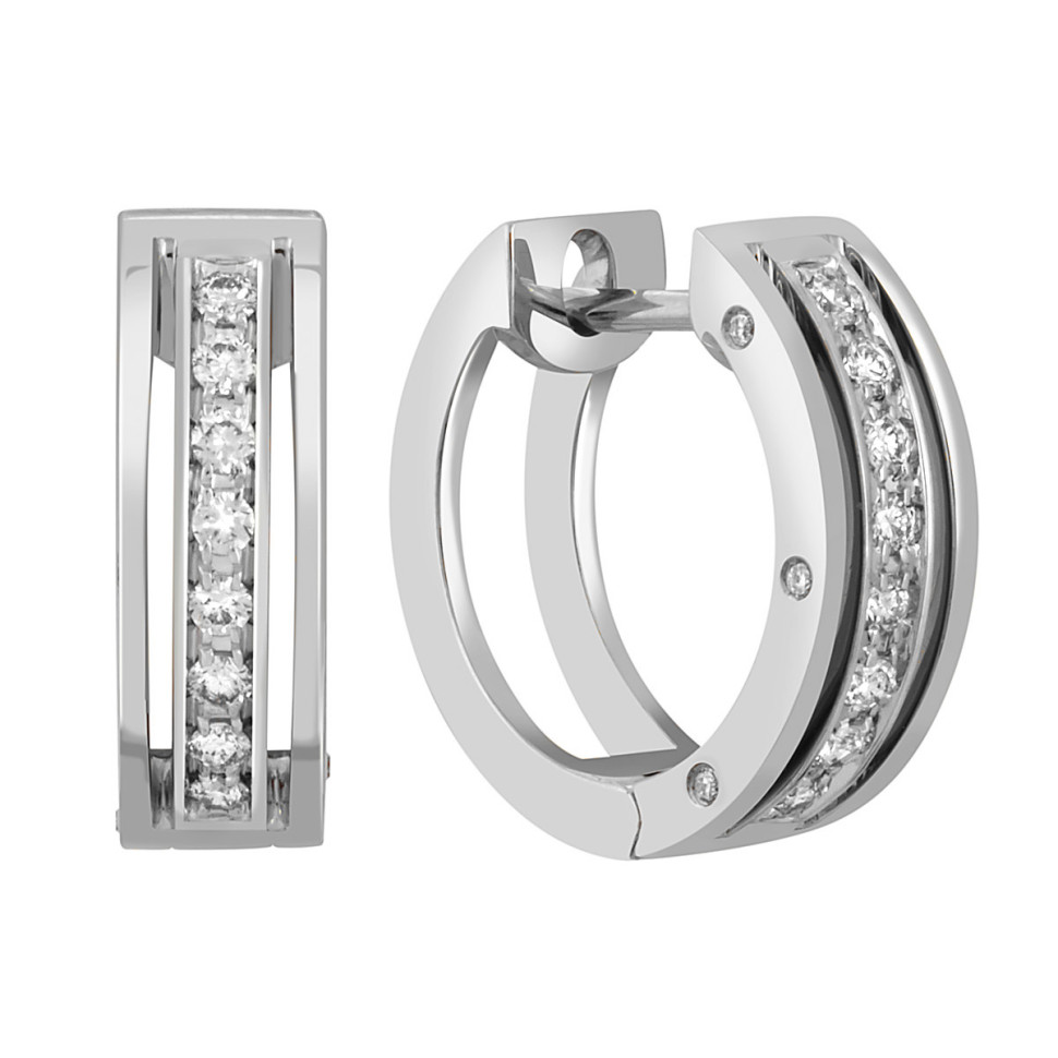 Серьги из белого золота с бриллиантами (046667)