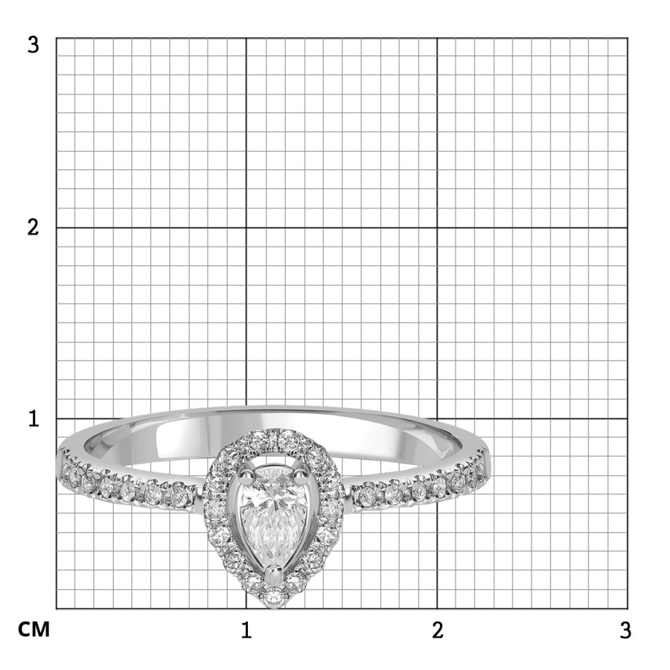 Кольцо из белого золота с бриллиантами (050828)