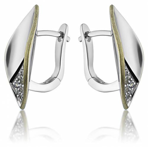Серьги из серебра с фианитами "Breuning"