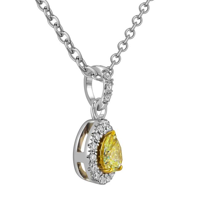 Кулон из белого золота с бриллиантами (062835)