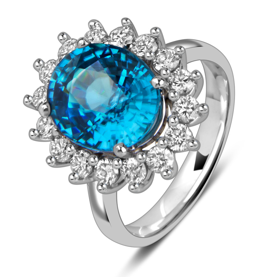 Кольцо из белого золота с бриллиантами и старлитом (059497)