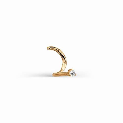 Пирсинг в нос из красного золота с бриллиантом (030435)