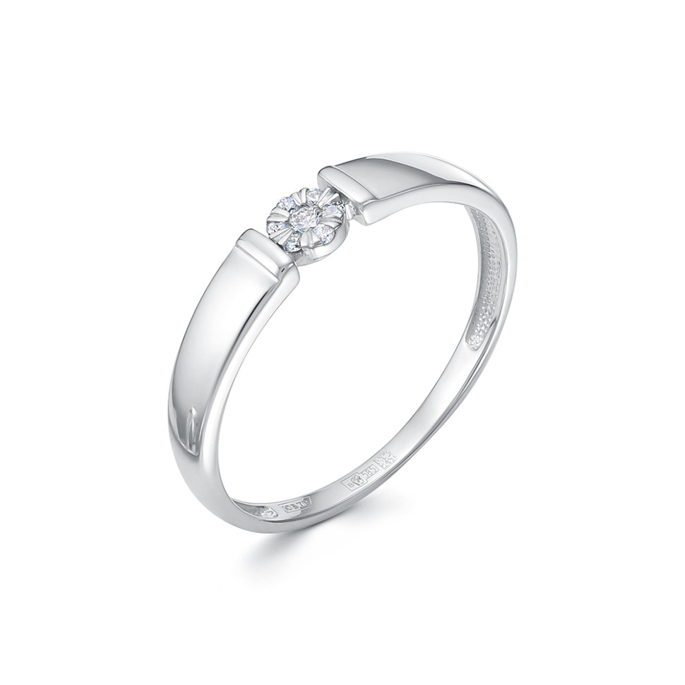 Кольцо из белого золота с бриллиантами (061090)