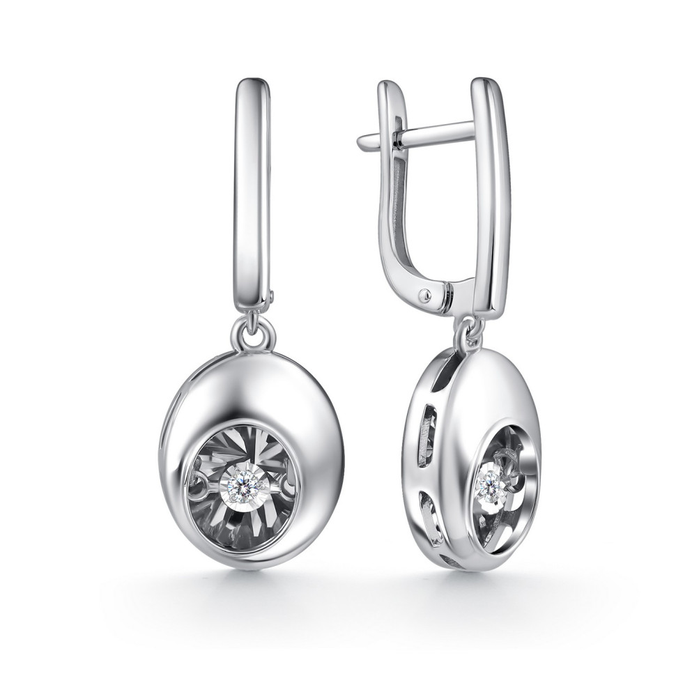 Серьги из белого золота с бриллиантами (061029)