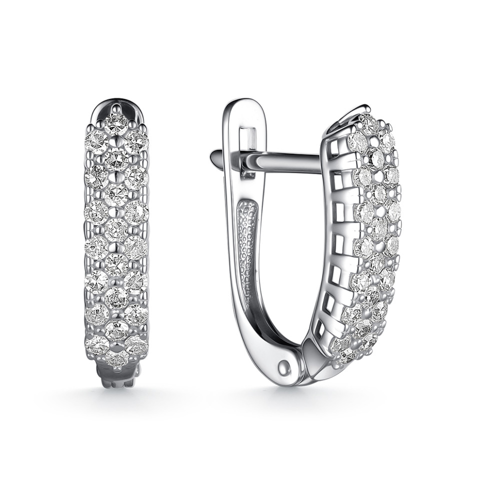 Серьги из белого золота с бриллиантами (060488)