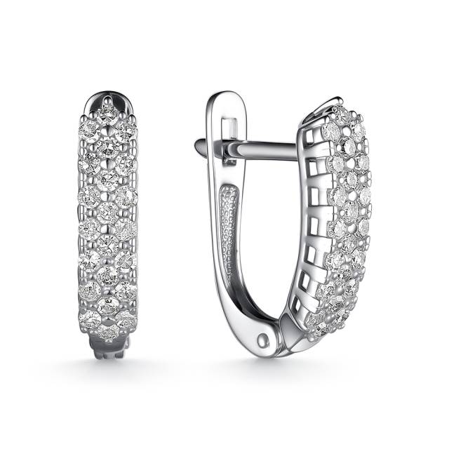 Серьги из белого золота с бриллиантами (060488)