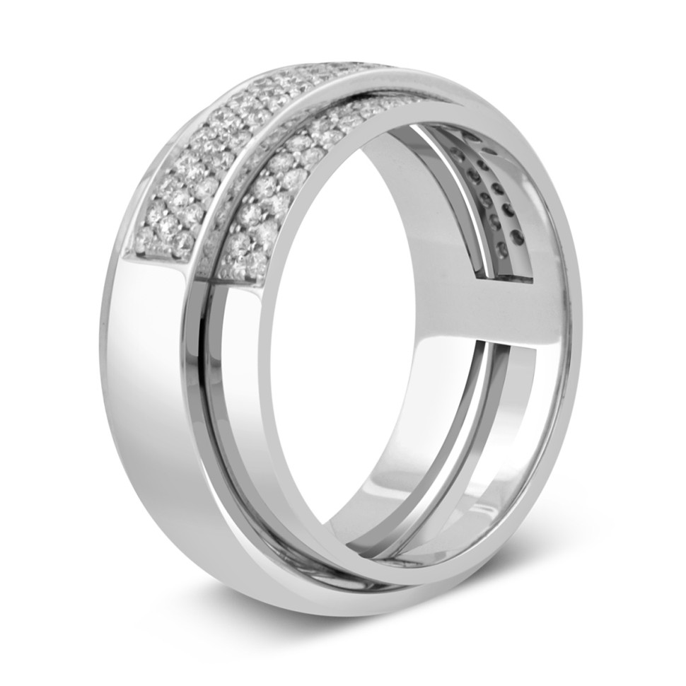 Кольцо из белого золота с бриллиантами (030881)