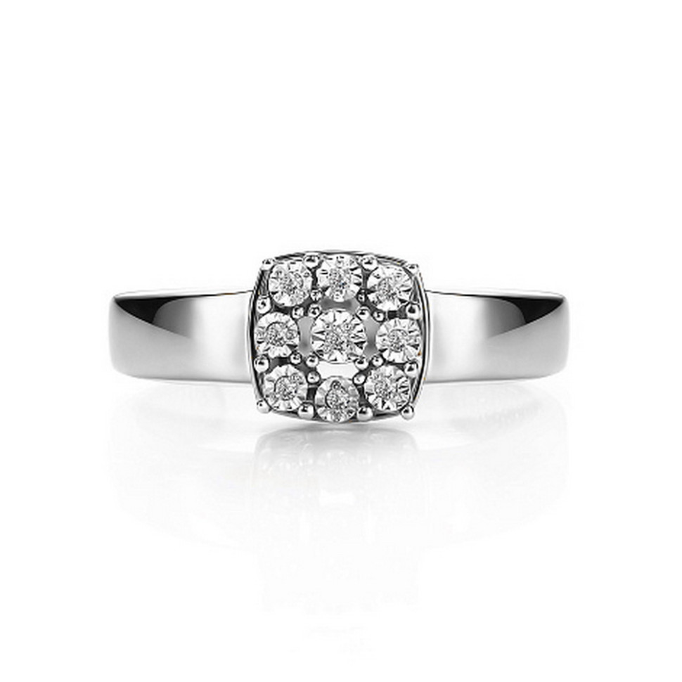 Кольцо из белого золота с бриллиантами (053648)