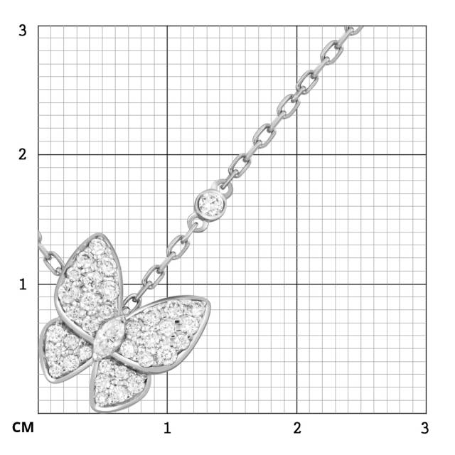 Колье из белого золота с бриллиантами "Бабочка" (059165)