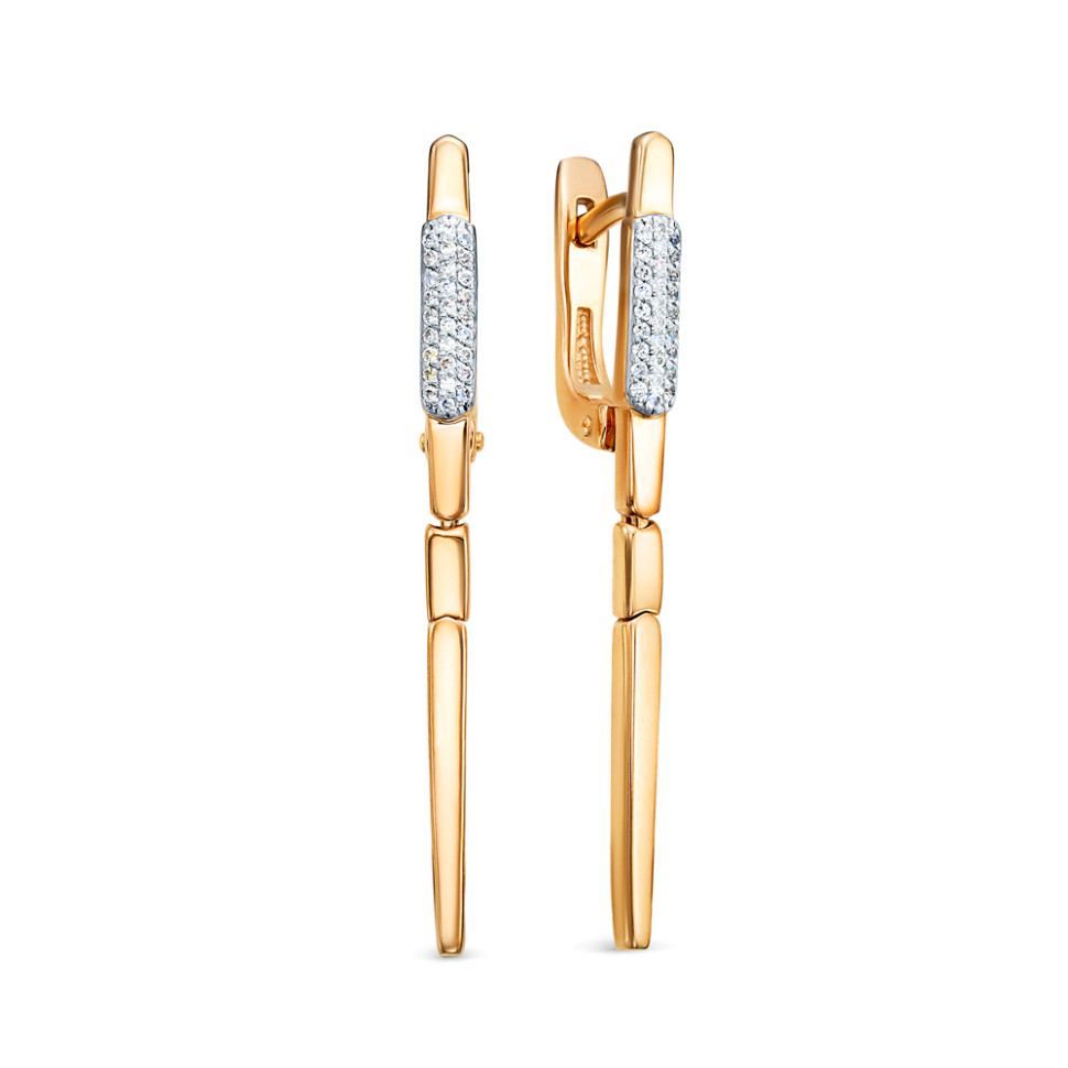 Серьги из красного золота с бриллиантами (052694)