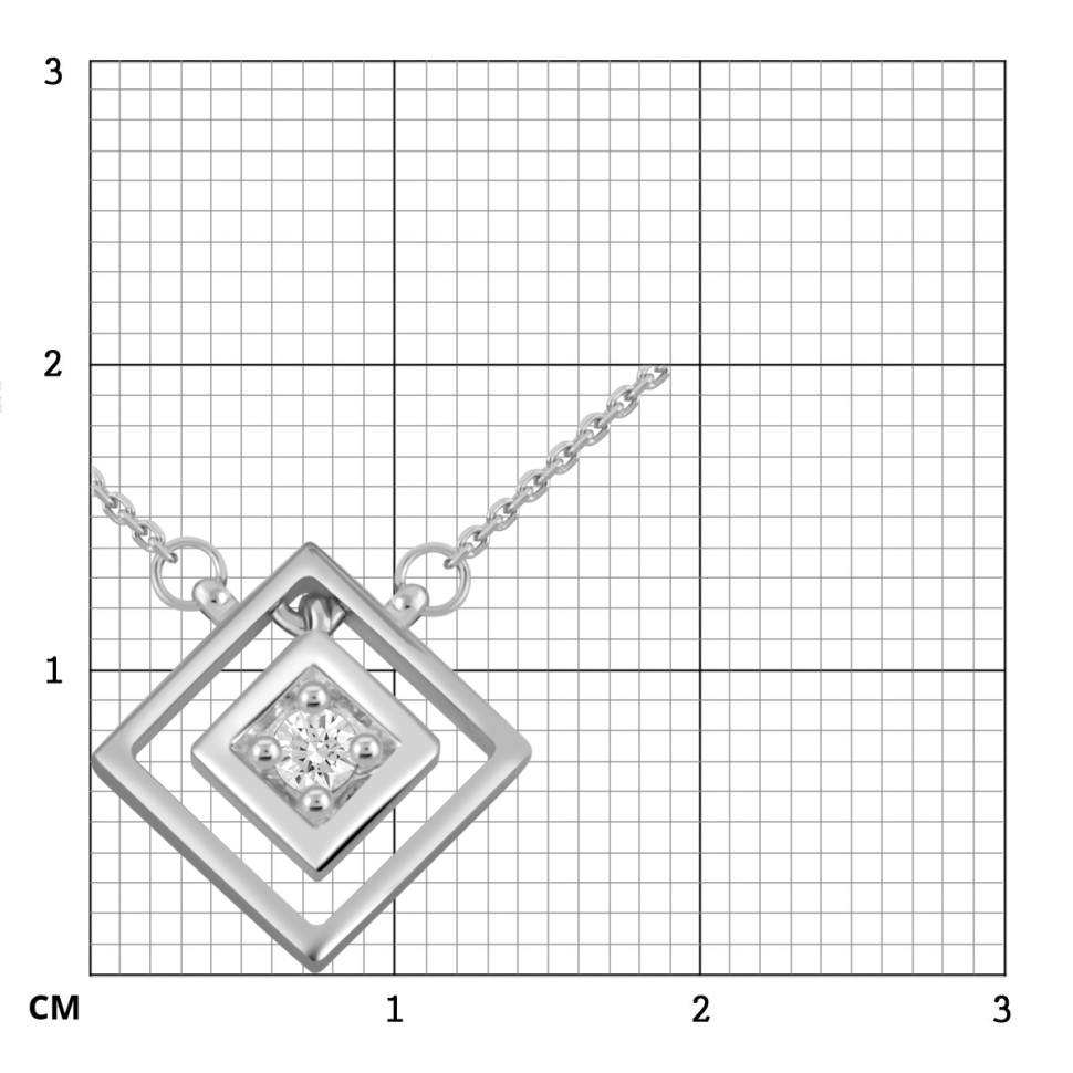 Колье из белого золота с бриллиантом (046474)