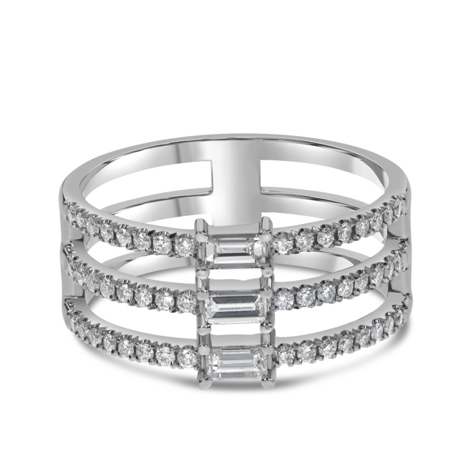 Кольцо из белого золота с бриллиантами  (058636)