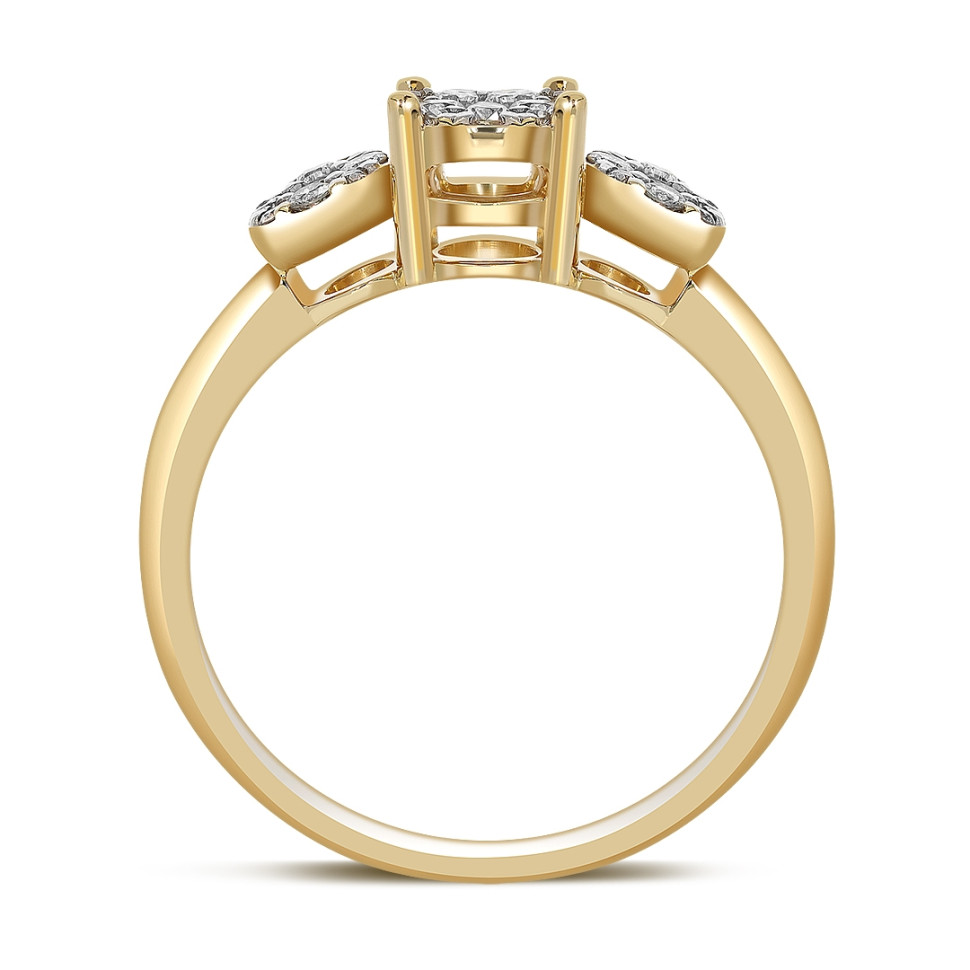 Кольцо из жёлтого золота с бриллиантами (039641)