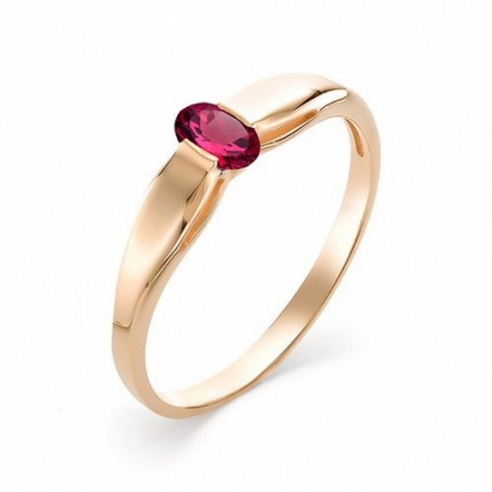 Кольцо из красного золота с рубином (036193)