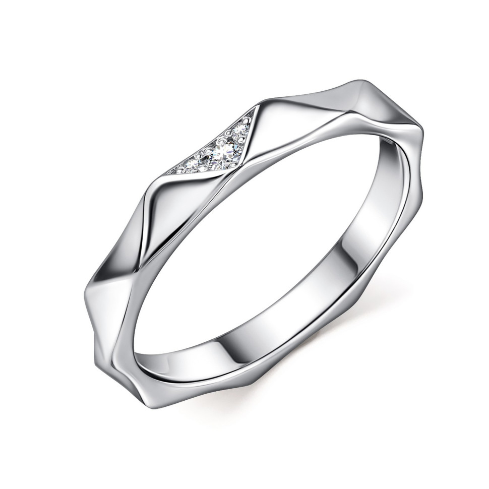 Кольцо из белого золота с бриллиантами (061254)