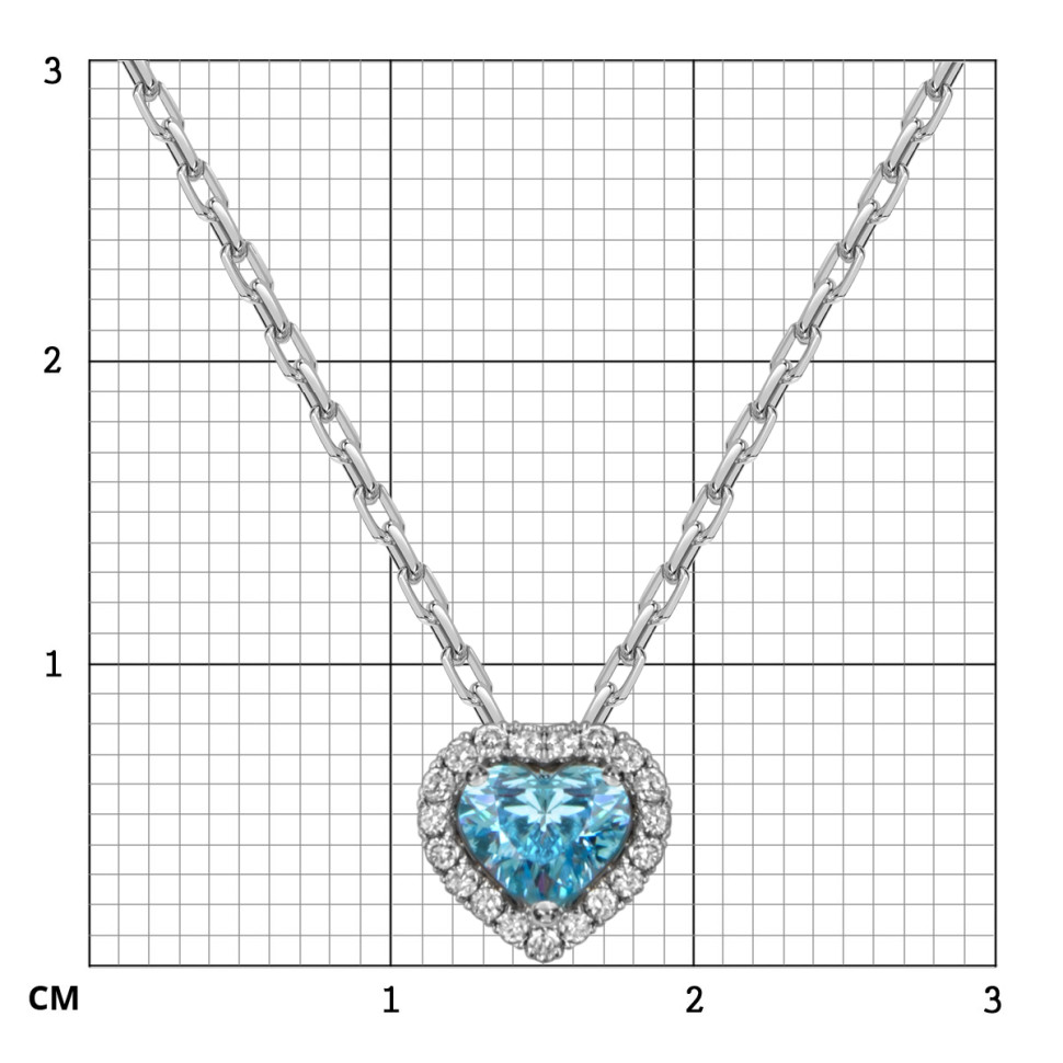 Колье из белого золота с бриллиантами Сердце (060209)