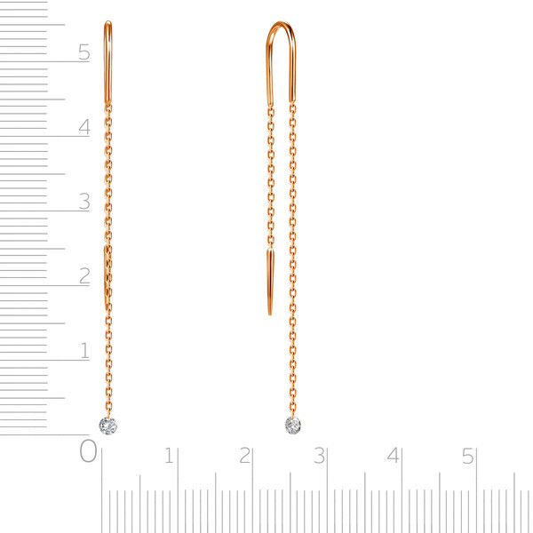 Серьги из красного золота с бриллиантами (047662)