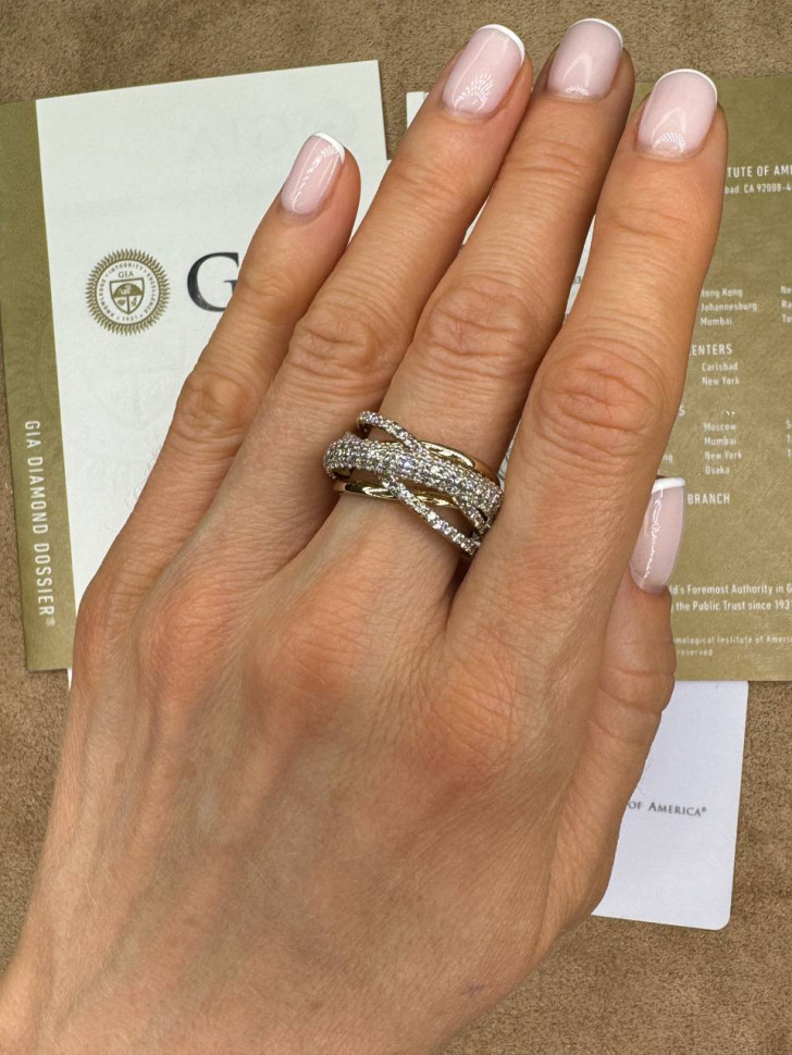 Кольцо из жёлтого золота с бриллиантами  (059112)