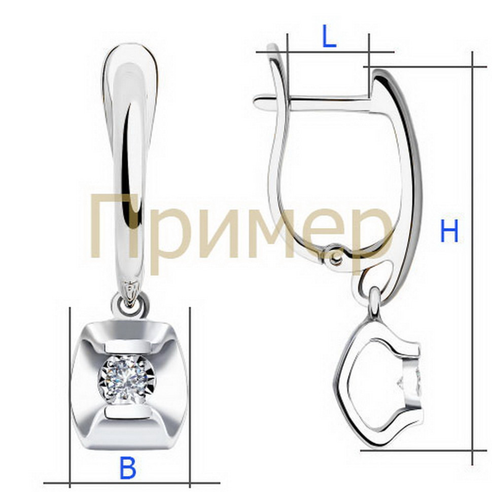Серьги из жёлтого золота с бриллиантами (038526)