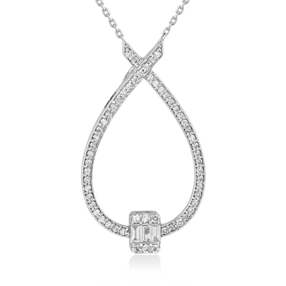 Колье из белого золота с бриллиантами (054146)