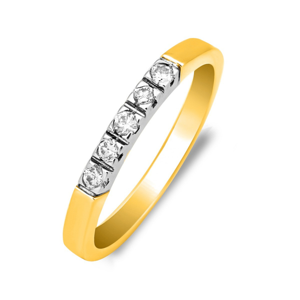 Кольцо из комбинированного золота с бриллиантами (013772)