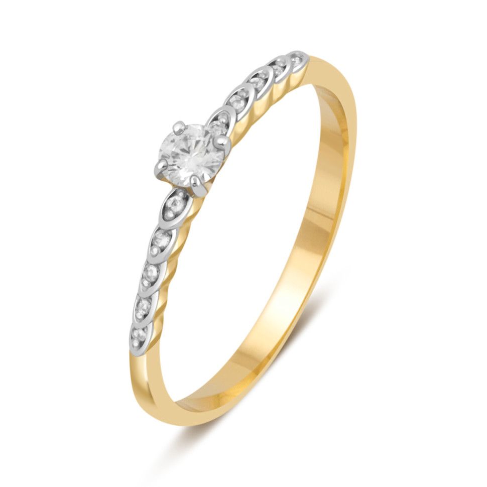 Помолвочное кольцо из жёлтого золота с бриллиантами (032743)