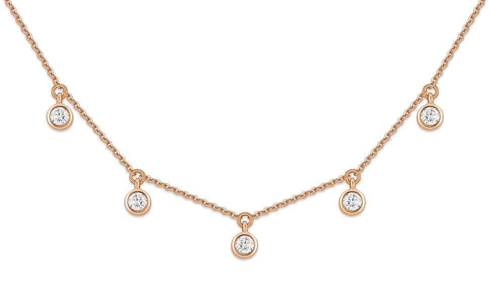 Колье из красного золота с бриллиантами (048554)